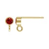 3mm Garnet 3A CZ Bzl Post Earring w/Ring GP - 20개