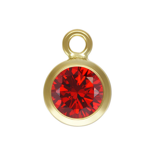 4.0mm Garnet 3A CZ Bezel Drop GP - 20개