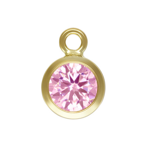 4.0mm Pink 3A CZ Bezel Drop GP - 20개