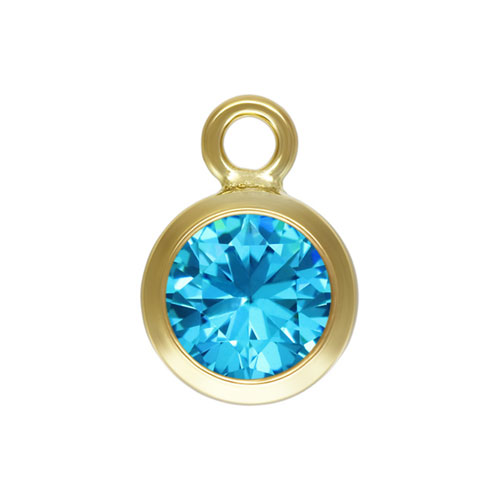 4.0mm Swiss Blue 3A CZ Bezel Drop GP - 20개