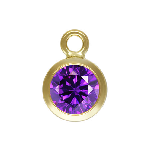 4.0mm Amethyst 3A CZ Bezel Drop GP - 20개