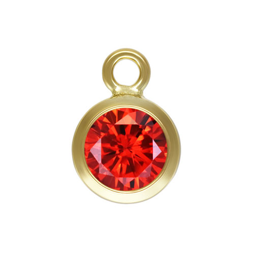 4.0mm Ruby 3A CZ Bezel Drop GP - 20개