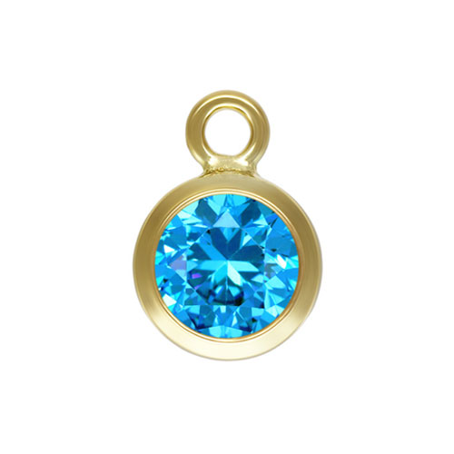 4.0mm Aqua Blue 3A CZ Bezel Drop GP - 20개