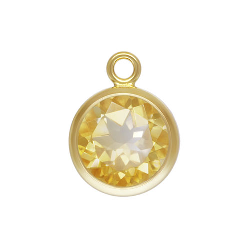 6.0mm Citrine Bezel Drop GP - 20개