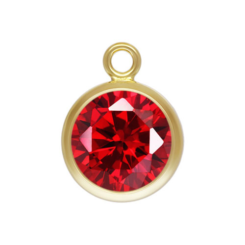 6.0mm Garnet 3A CZ Bezel Drop GP - 20개