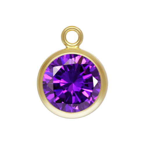 6.0mm Amethyst 3A CZ Bezel Drop GP - 20개