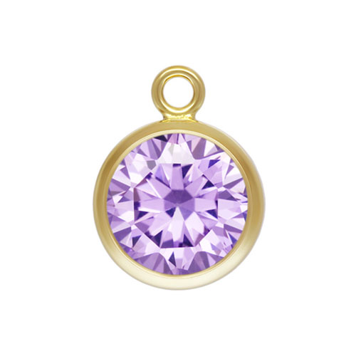 6.0mm Light Amethyst 3A CZ Bezel Drop GP - 20개