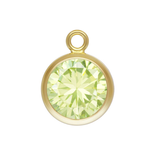 6.0mm Lime 3A CZ Bezel Drop GP - 20개