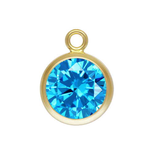 6.0mm Aqua Blue 3A CZ Bezel Drop GP - 20개