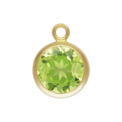 6.0mm Peridot Bezel Drop GP - 20개