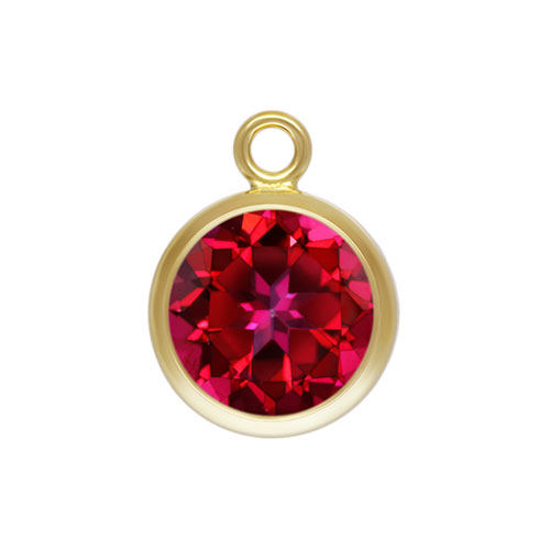 6.0mm Blazing Red Topaz Bezel Drop GP - 10개