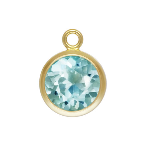 6.0mm Sky Blue Topaz Bezel Drop GP - 20개