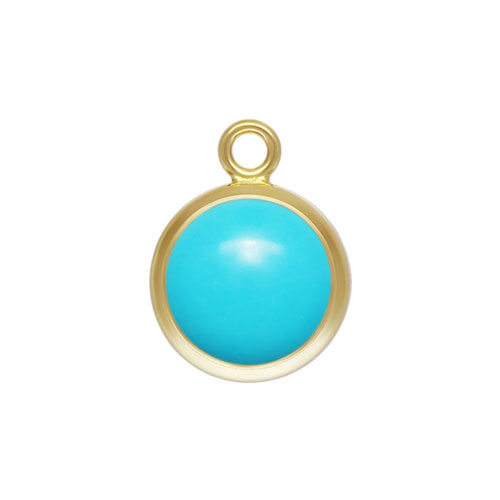 6.0mm Synthetic Turquoise Bezel Drop GP - 10개