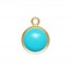 6.0mm Synthetic Turquoise Bezel Drop GP - 10개