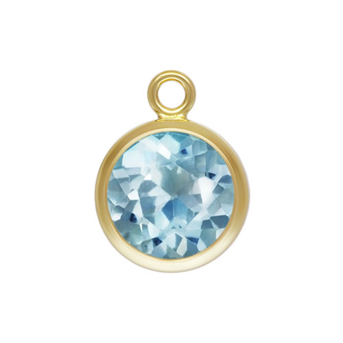 6.0mm Swiss Blue Topaz Bezel Drop GP - 20개