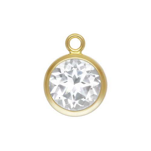 6.0mm White Topaz Bezel Drop GP - 10개