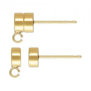 4.5mm Magnetic Post Earring w/Ring GP - 20개