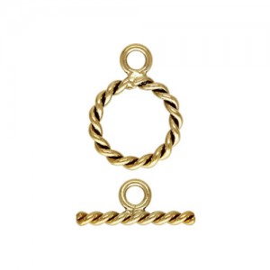 9mm Ring Twisted Toggle Set (1.3mm wire) GP - 10개