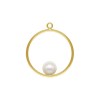 20mm Round Drop w/6mm White Crystal Pearl GP - 10개