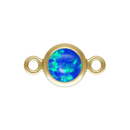 4.0mm Blue Bello Opal Bezel Connector GP - 10개