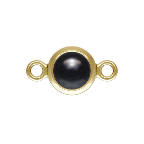 4mm Synthetic Black Onyx Bezel Connector GP - 10개