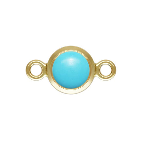 4.0mm Synthetic Turquoise Bezel Connector GP - 10개