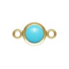 4.0mm Synthetic Turquoise Bezel Connector GP - 10개