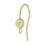 4.0mm Lime 3A CZ Ear Wire w/Ring GP - 20개