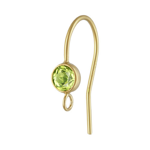 4.0mm Peridot Ear Wire w/Ring GP - 20개