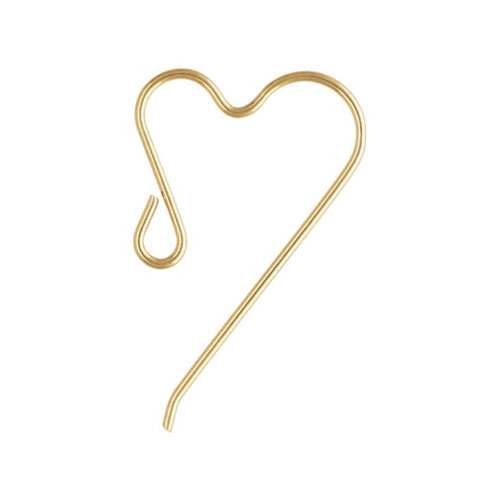 Heart Ear Wire .025" (0.64mm) - 40개