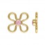 7.5mm Flower Connector w/2mm Pink CZ 3A GP - 20개