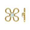 7.5mm Flower Connector 2mm Aquamarine CZ GP - 20개