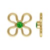 7.5mm Flower Connector w/2mm Green CZ 3A GP - 20개