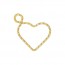 15.5mm Sparkle Wire Heart w/Ring GP - 20개