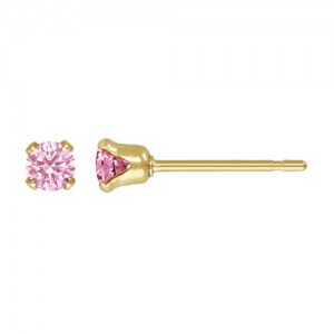 3.0mm Pink 3A CZ Snap-in Post Earring - 40개