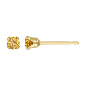 3.0mm Champagne 3A CZ Snap-in Post Earring - 40개