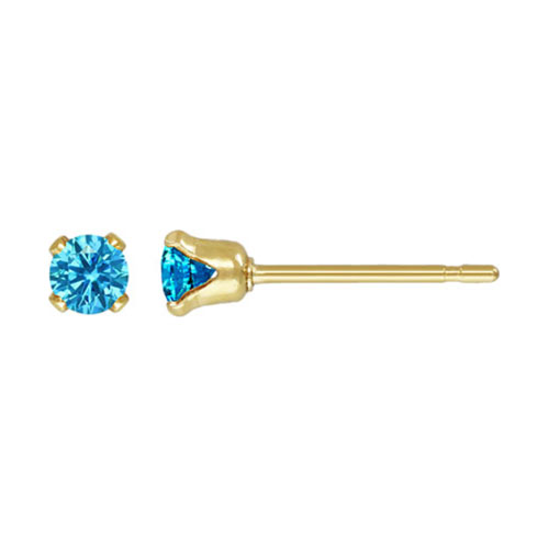 3.0mm Swiss Blue 3A CZ Snap-in Post Earring - 40개