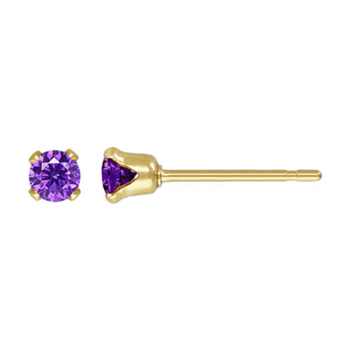 3.0mm Amethyst 3A CZ Snap-in Post Earring - 40개