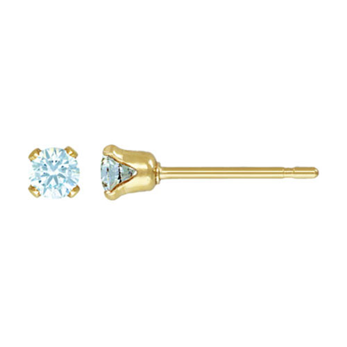 3.0mm Aquamarine 3A CZ Snap-in Post Earring - 40개