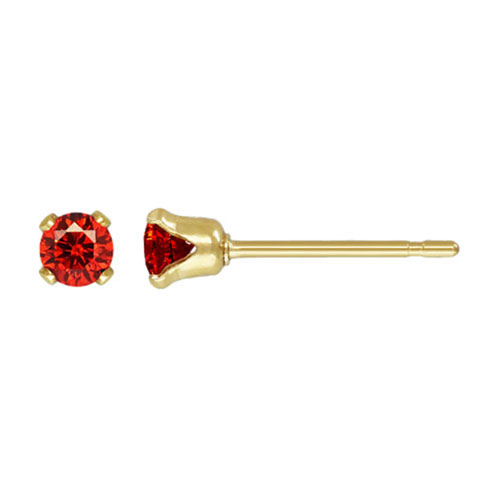 3.0mm Ruby 3A CZ Snap-in Post Earring - 40개