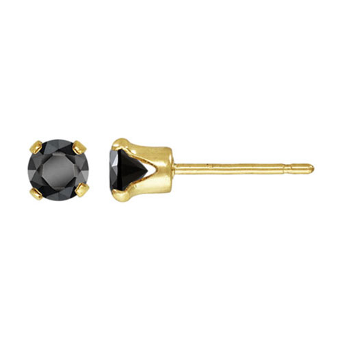 4.0mm Black 3A CZ Snap-in Post Earring - 30개