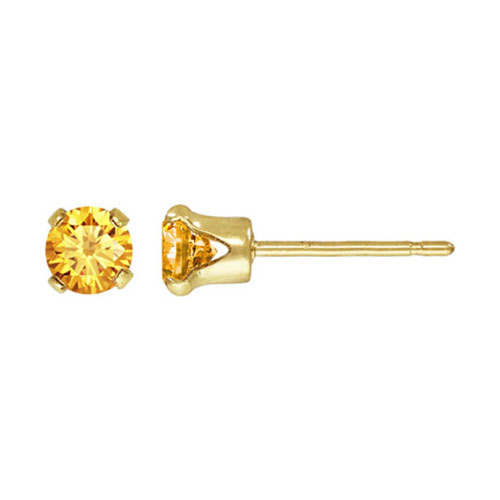 4.0mm Champagne 3A CZ Snap-in Post Earring - 30개