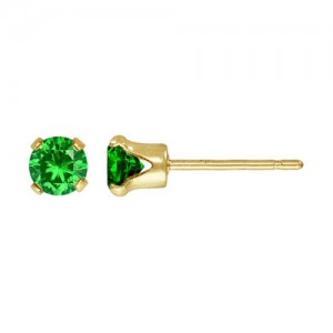 4.0mm Green 3A CZ Snap-in Post Earring - 30개