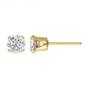 5.0mm White 3A CZ Snap-in Post Earring - 20개