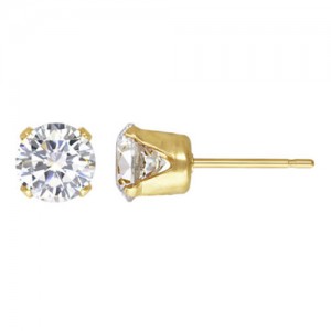 6.0mm White 3A CZ Snap-in Post Earring - 20개