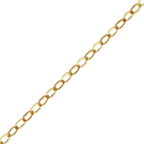 18" 922 Hammered Cable Chain (1.3mm) GP  - 6개