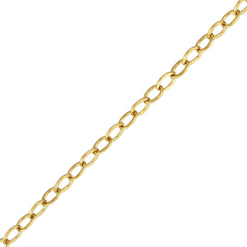 18" 1020 Hammered Cable Chain (1.3mm) GP - 5개