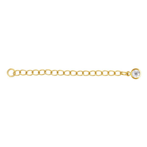 2" Cable Chain Ext w/4.0mm White CZ Drop - 15개