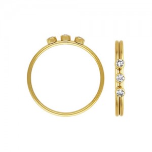 3 2mm White 3A CZ Stacking Ring Size 5 GP - 5개