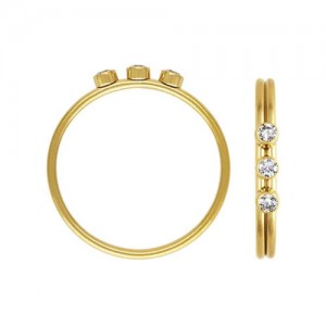 3 2mm White 3A CZ Stacking Ring Size 6 GP - 5개